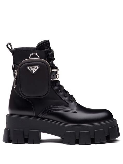 botas prada mujer originales|prada combat boots with pouches.